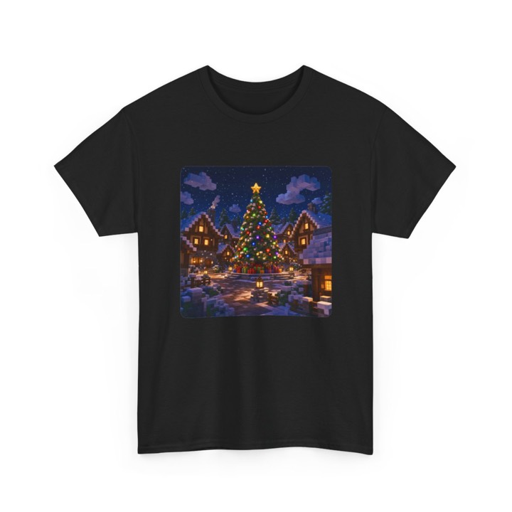 Christmas Village Pixel Art T-Shirt