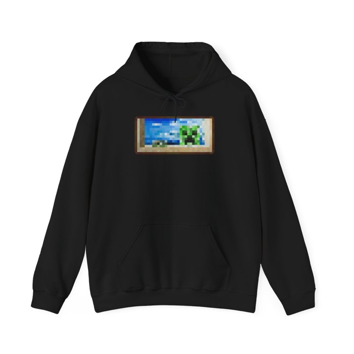 Green Creeper Painting Pixel Art Hoodie
