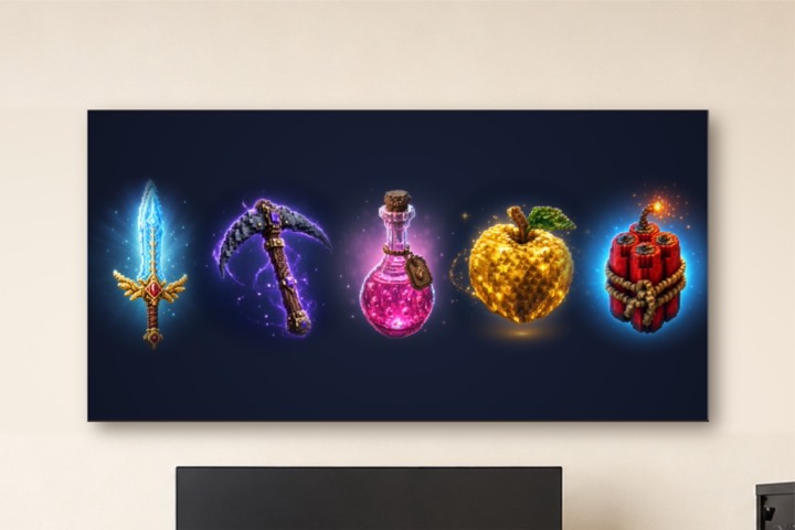 Loot Row Panoramic Pixel Art Canvas