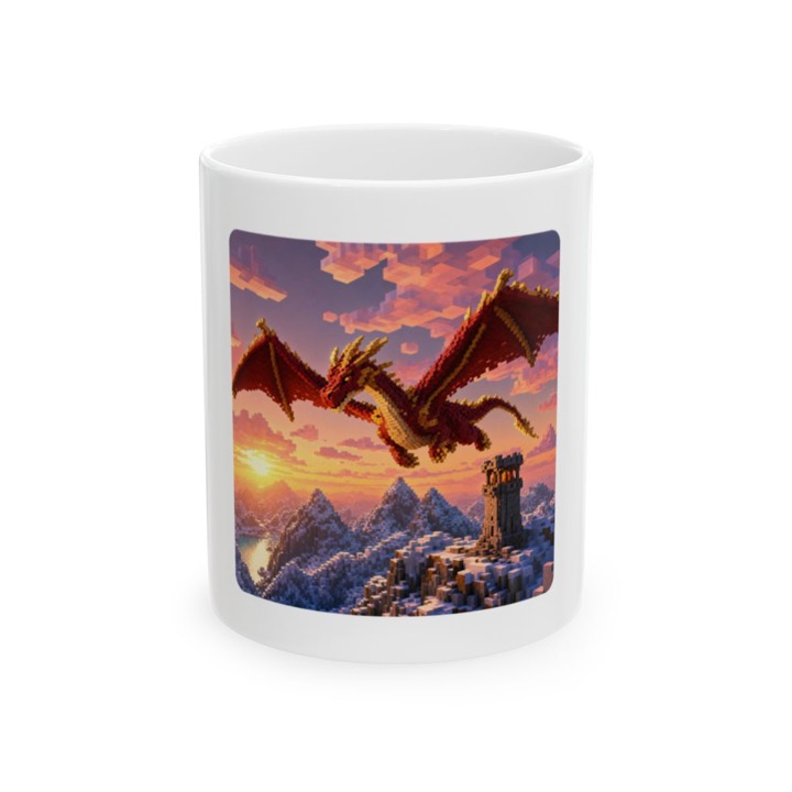 Mountain Dragon Pixel Art Mug