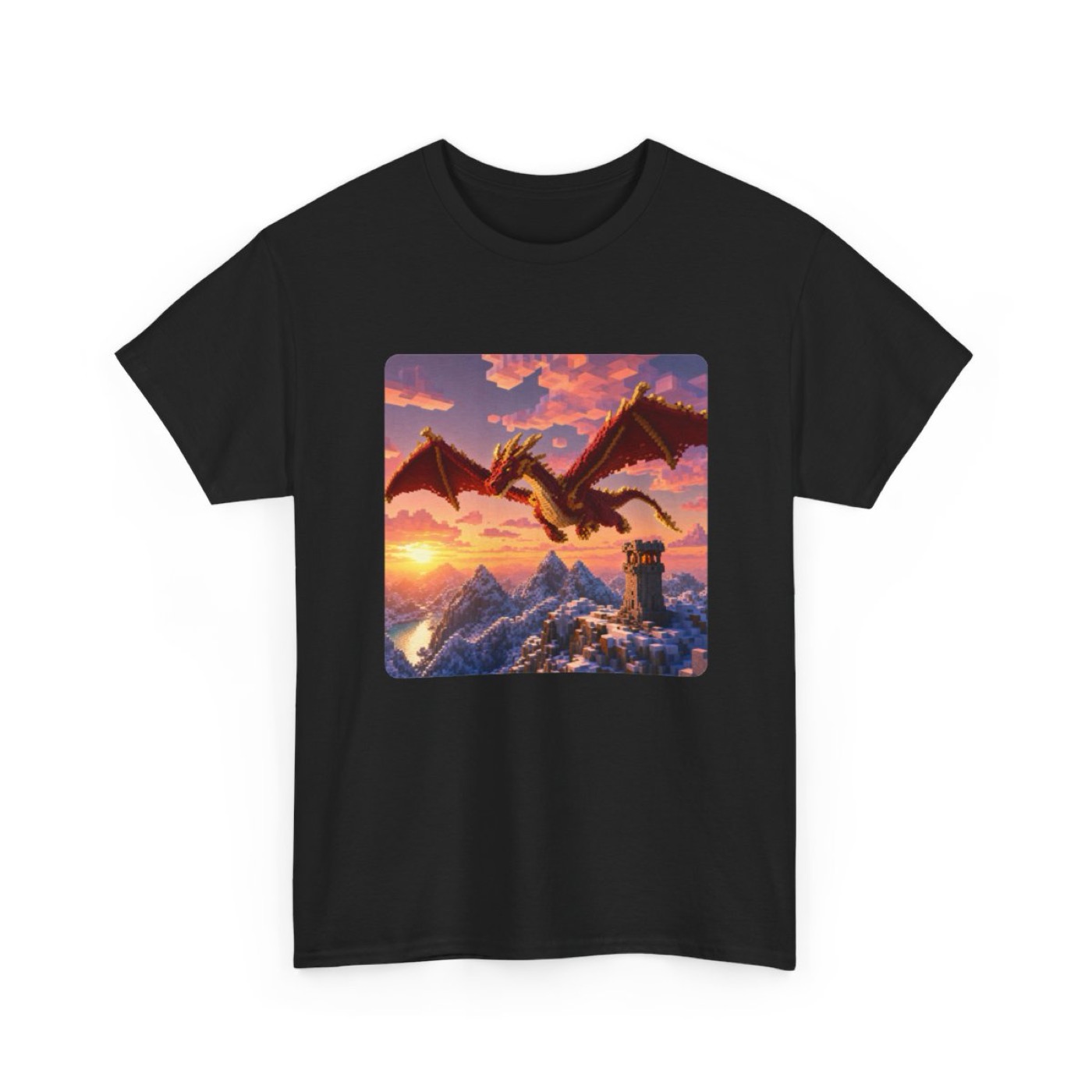 Mountain Dragon Pixel Art T-Shirt