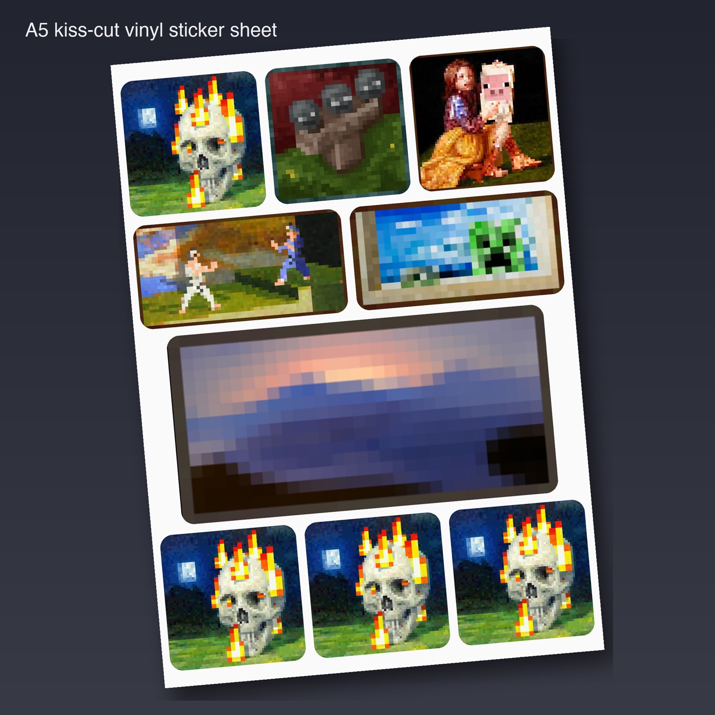 Pixel Art Game Painting Sticker Sheet