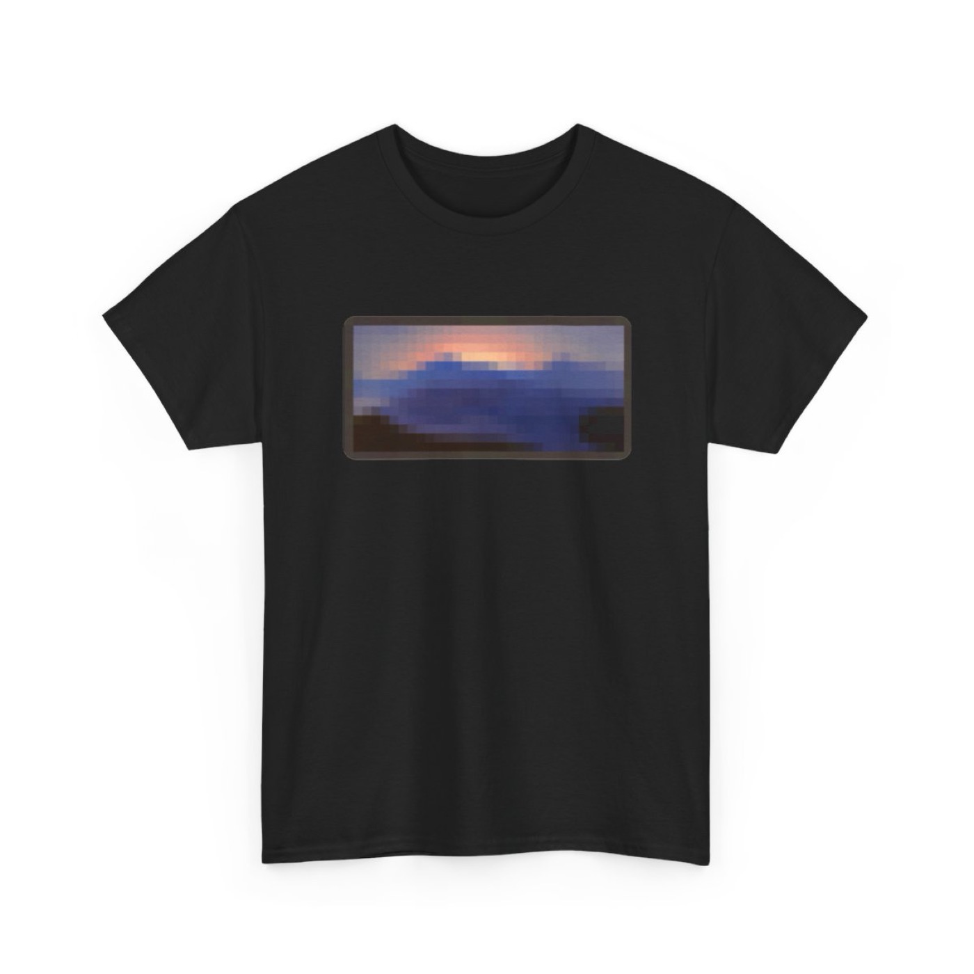 Sunset Mountain Painting Pixel Art T-Shirt