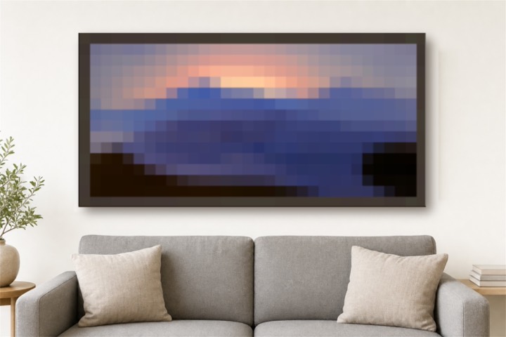 Sunset Mountain Pixel Art Canvas Print