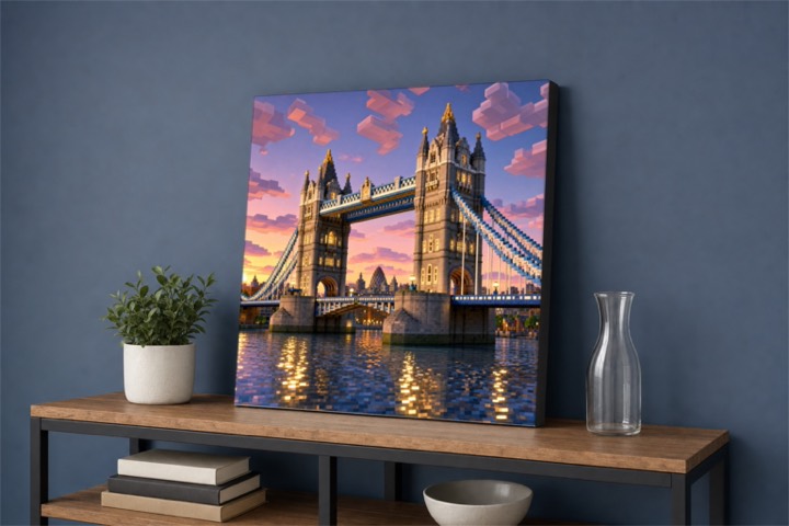 Tower Bridge London Pixel Art Canvas